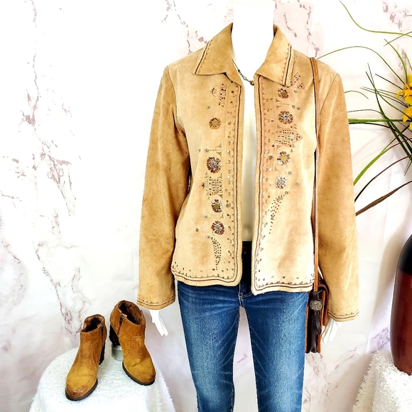 Chico's Jackets & Blazers - Chico's gorgeous real suede leather boho jacket
